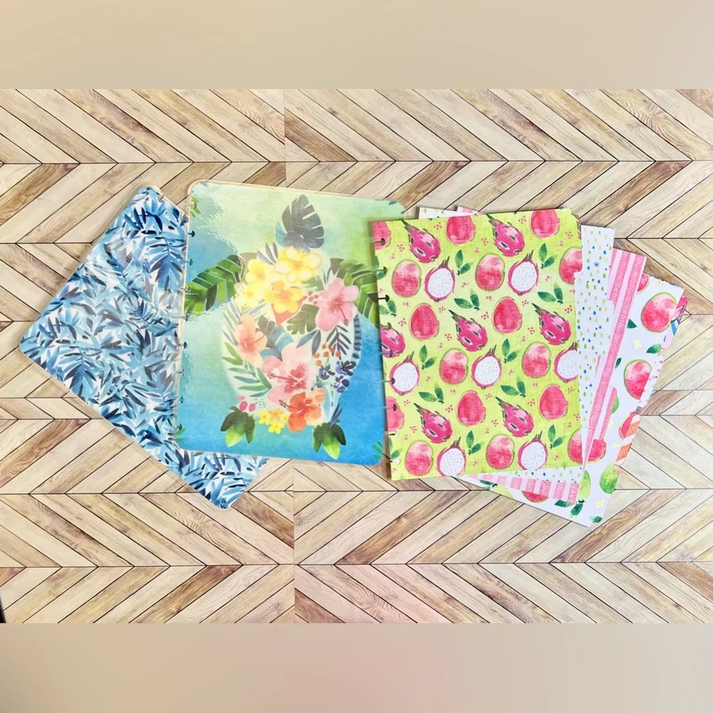 Classic happy planner size undated 12 months tropical turtle aloha flowers